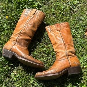 Vintage men’s Brown Western Cowboy Boots 8.5 D Stewart boot company
